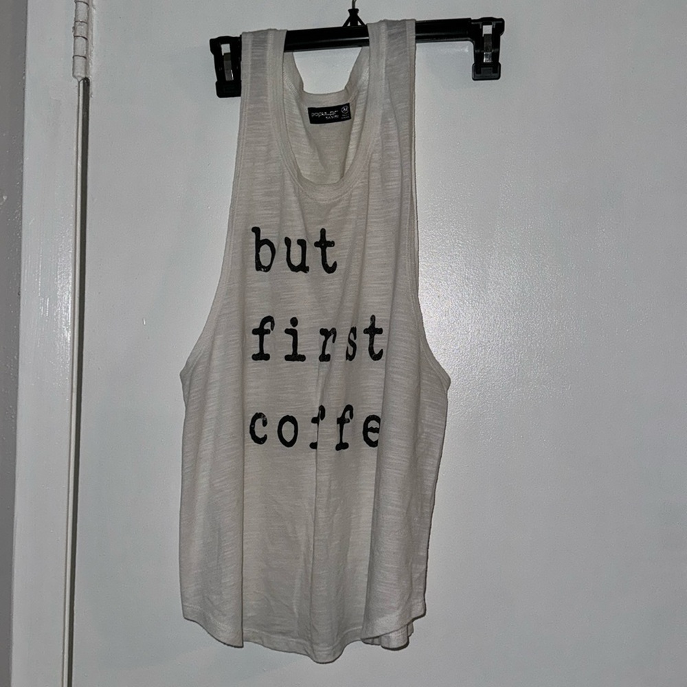 “But first coffee” tank